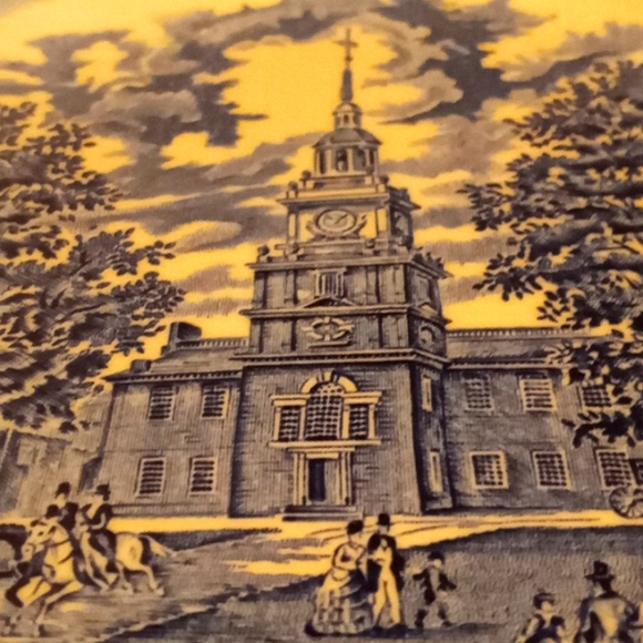 VTG- Staffordshire Liberty Blue Independence Hall Bundle 3-10" Dinner Plates. - Picture 10 of 12